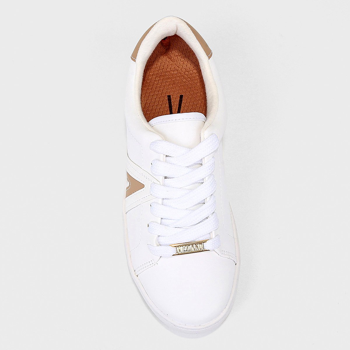 Miniatura Tênis Vizzano Casual Cano Baixo Feminino Branco+Bege - 33