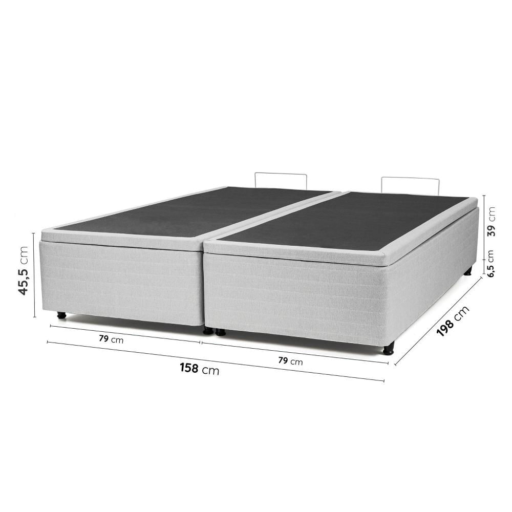 Miniatura Base Box Baú Queen Luna CabeCasa MadeiraMadeira Cinza