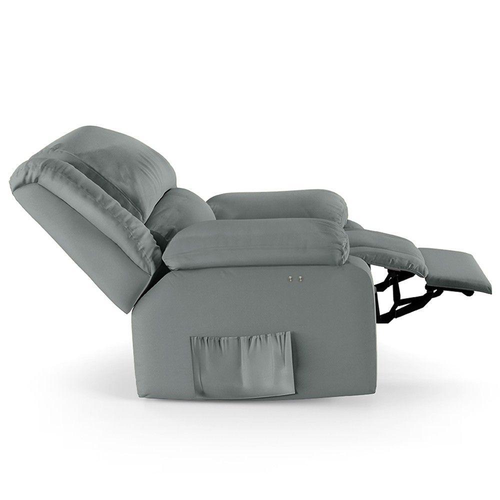 Miniatura Poltrona Do Papai Reclinável Pietra Power Touch Massagem Fh9 Pu Cinza - Mpozenato