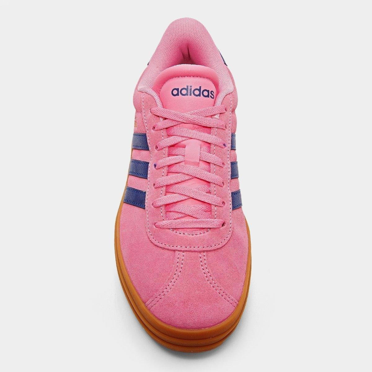 Miniatura Tênis Adidas VL Court Bold Feminino Rosa+Azul - 34
