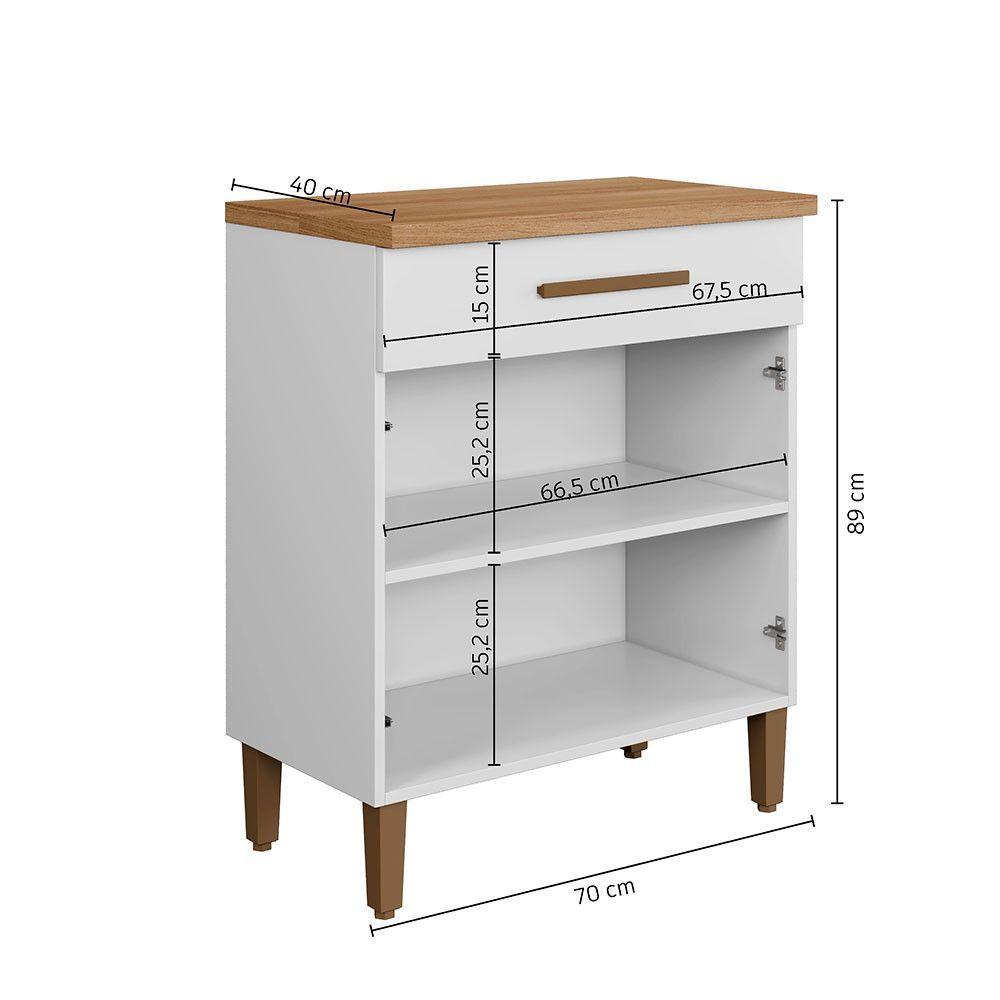 Balcão Omega Master Mdf Arte Móveis Branco