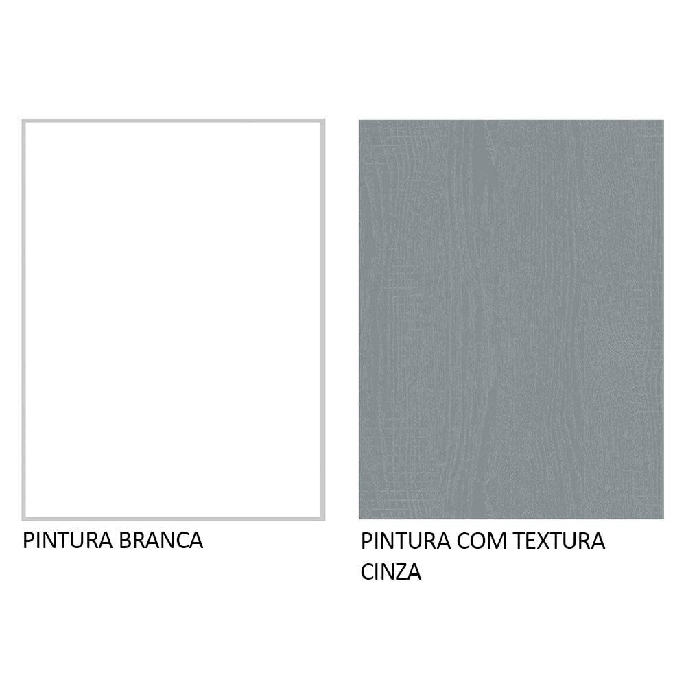Guarda-Roupa Solteiro 2 Portas de Correr 2 Gavetas Branco/Cinza Vivare Madesa Branco/Cinza