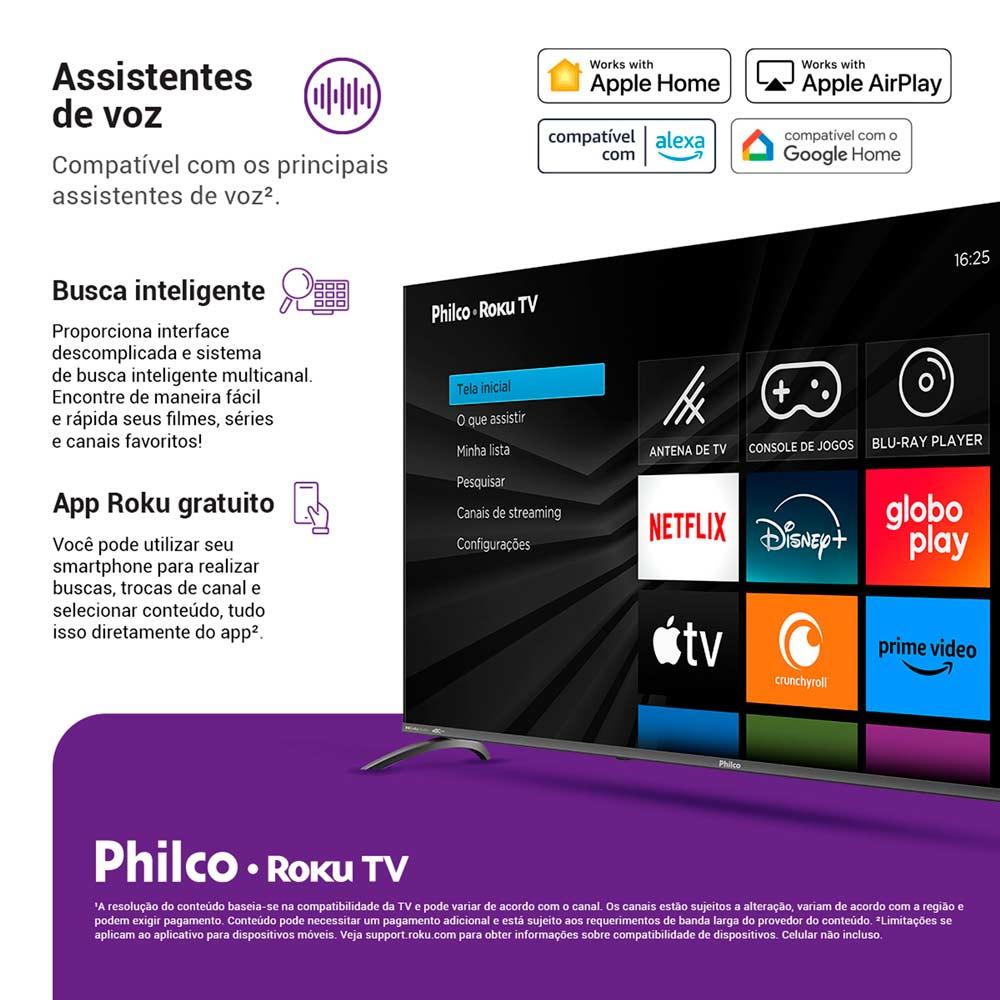 Miniatura Smart Tv Led 55" P55CRA UHD Borda Ultrafina Philco Preto