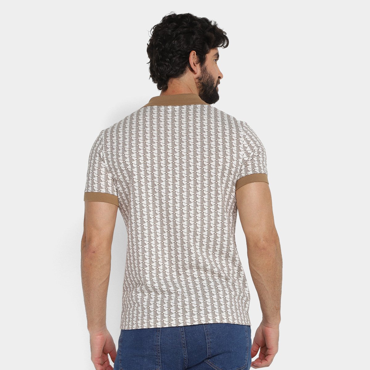 Miniatura Camisa Polo Lacoste Holiday Icons Monograma Masculino Marrom - EGG