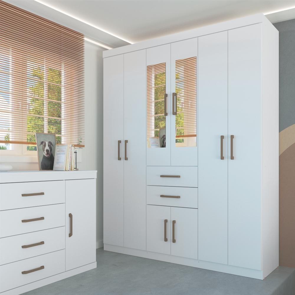 Miniatura Jogo Quarto De Casal Com Espelho Pasadena Branco