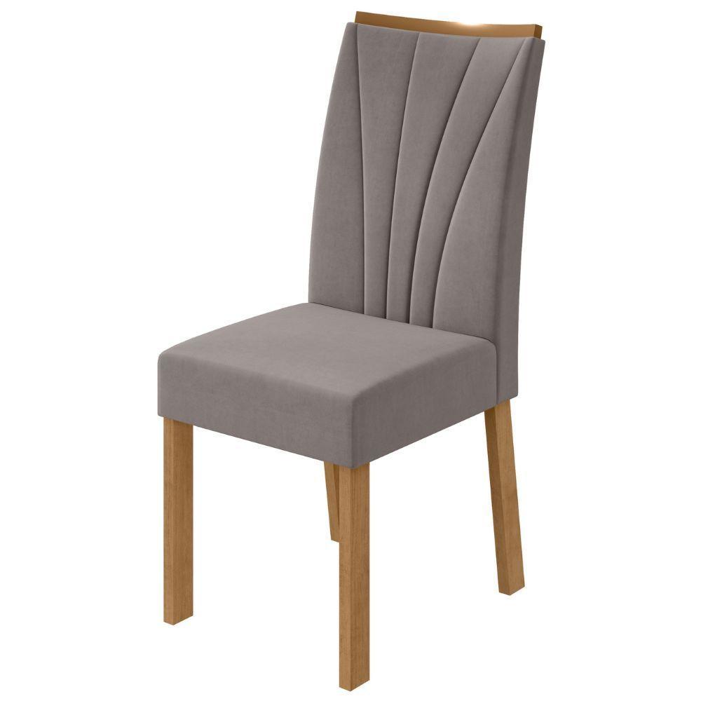 Miniatura Conjunto 2 Cadeiras Apogeu Amêndoa-veludo Liso Capuccino Lopas