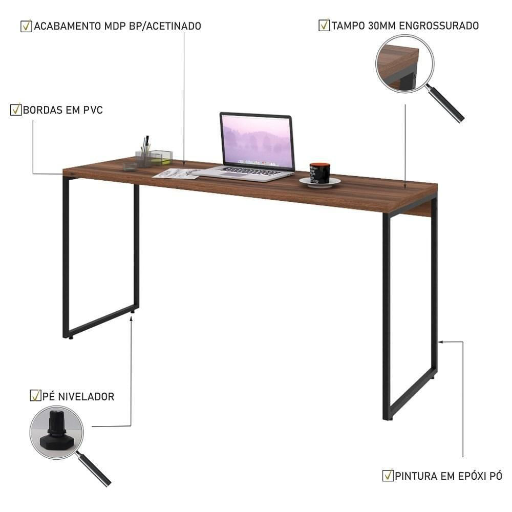 Miniatura Mesa De Escritório Escrivaninha 150cm Dynamica Industrial C08 Nogal - Mpozenato