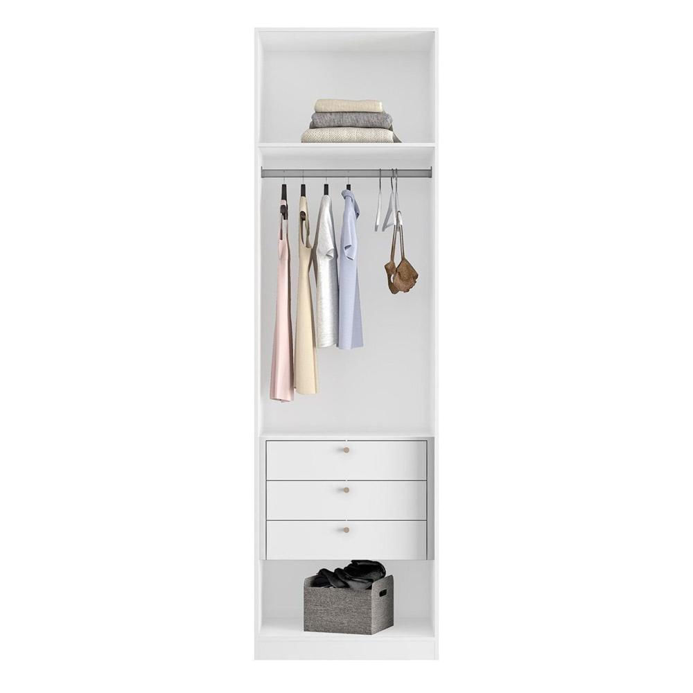 Miniatura Guarda Roupa Modular 2 Portas 70cm Gavetas Altezza Branco