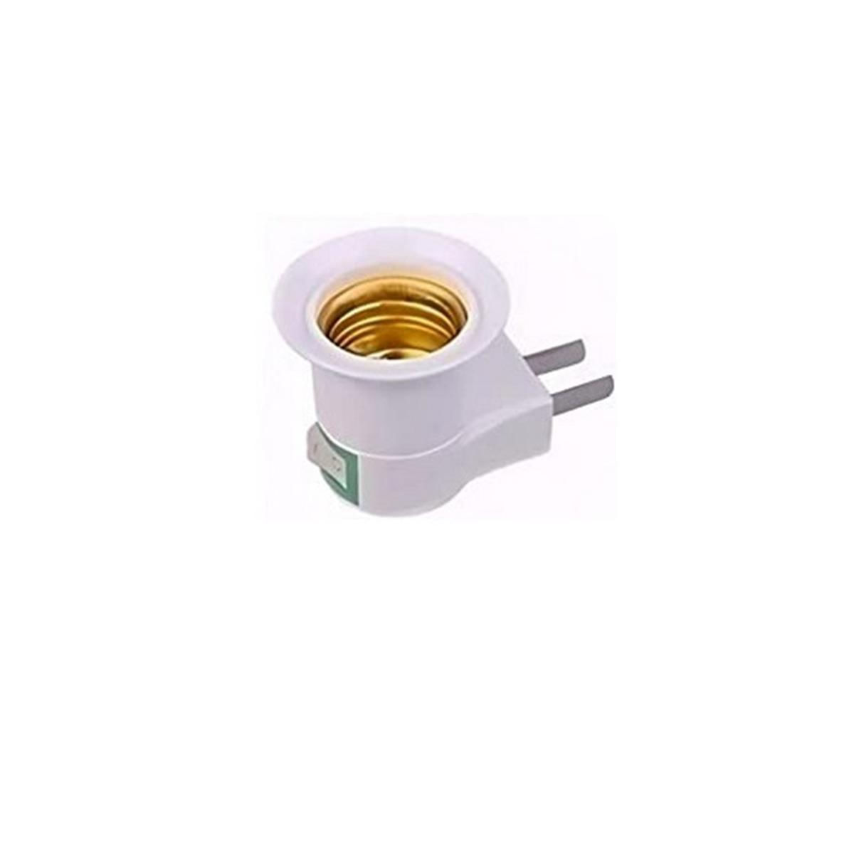 Miniatura Adaptador Lâmpada Soquete E27 Tomada Com Botão - 5 Unidades