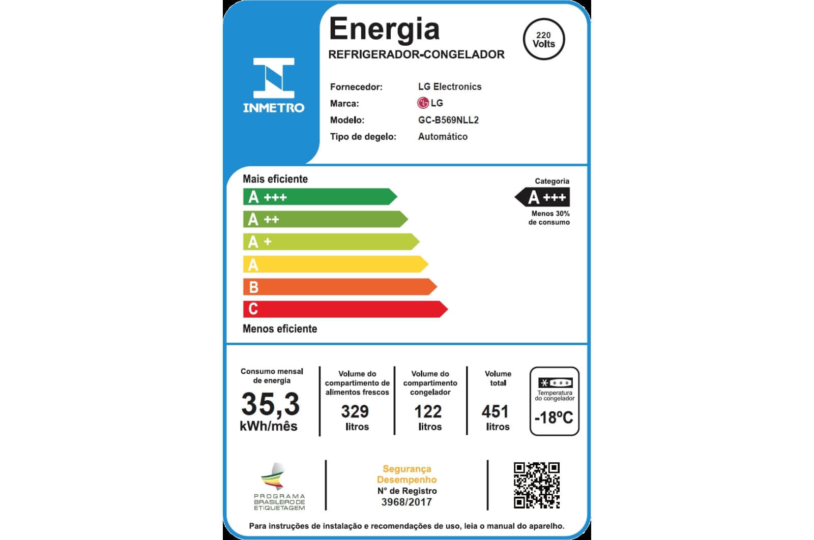 Geladeira Smart LG Frost Free Inverter 451L Inverse cor Inox Look (GC-B569NLL)