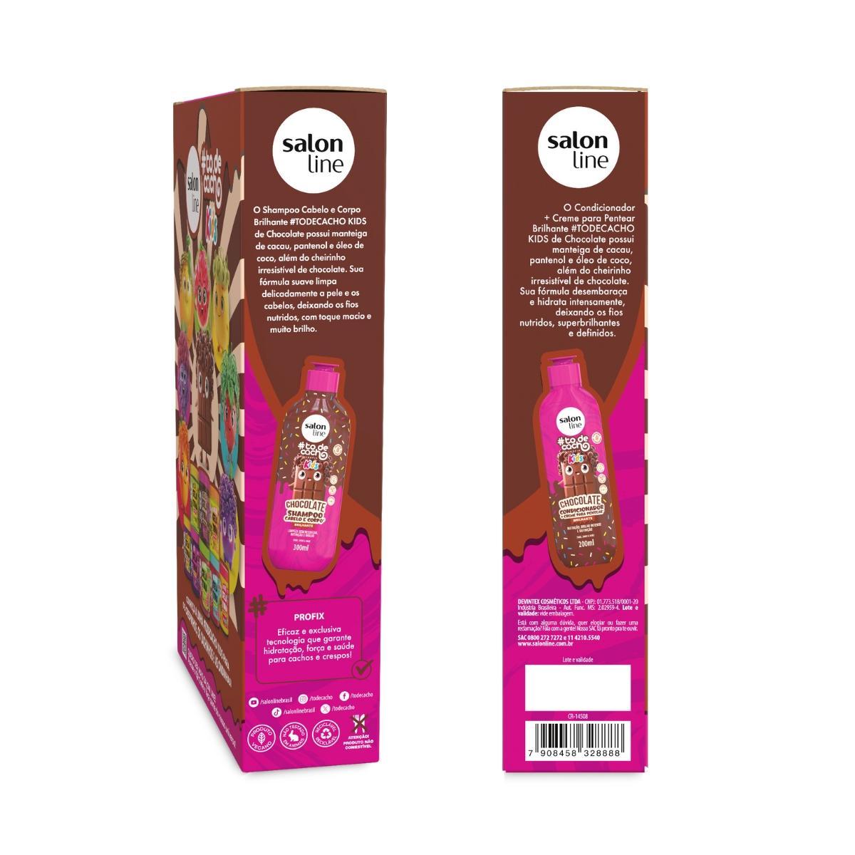 Miniatura Kit Shampoo + Condicionador Cachos Kids Chocolate Salon Line