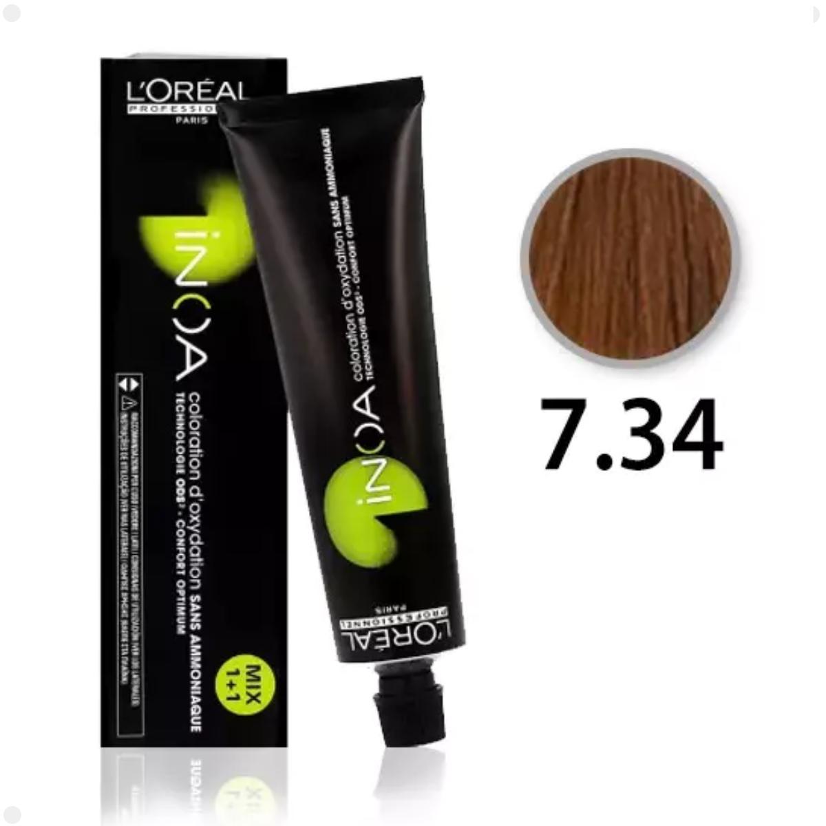Miniatura Coloração Loreal Inoa Tom 7.34 Permanenente Sem Amonia 60G