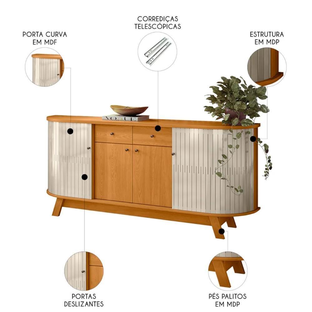 Miniatura Balcão Buffet Sala De Jantar 183cm Mônica Z10 Off-cinamomo - Mpozenato