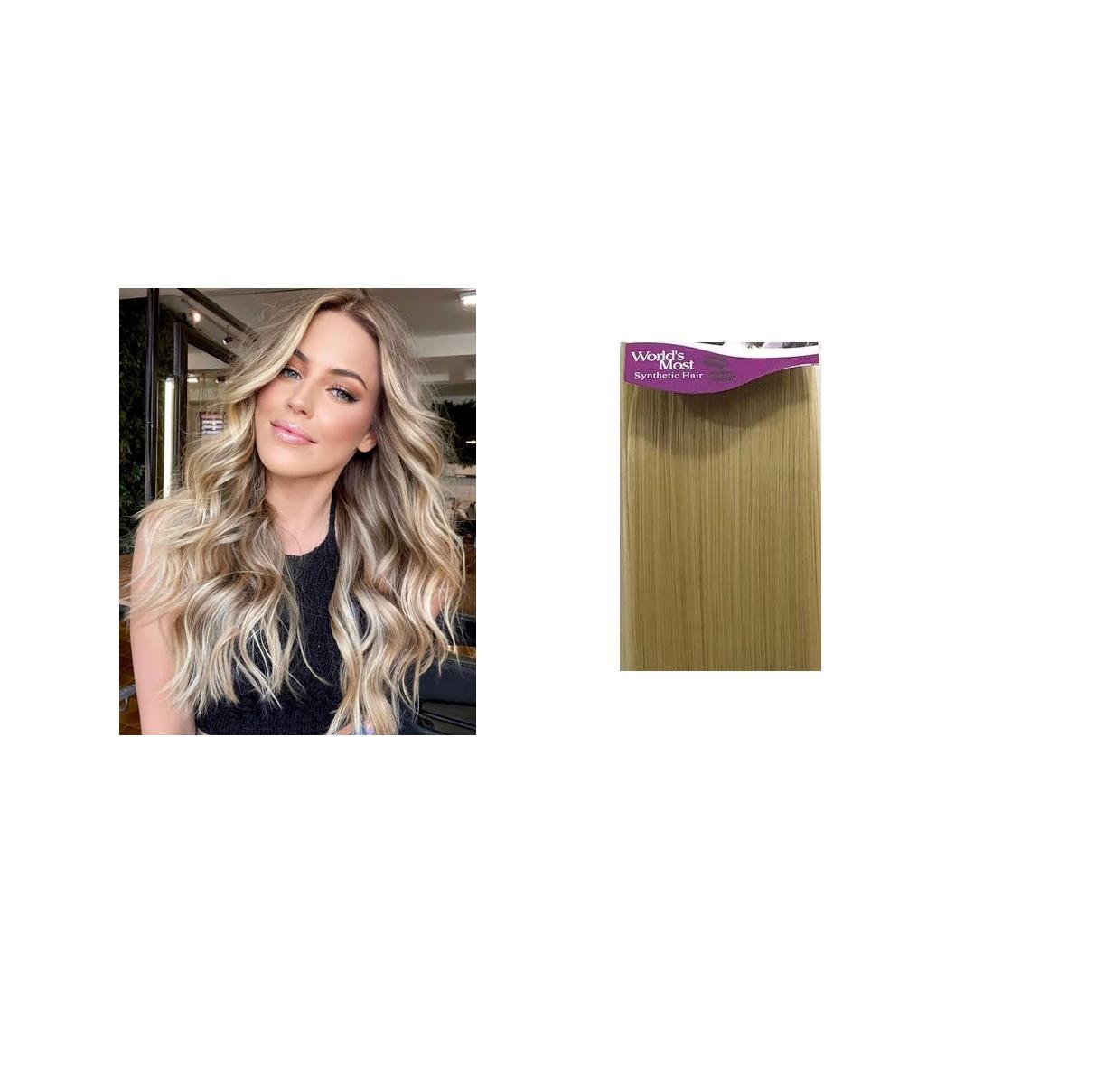 Miniatura Aplique Tic Tac Orgânico Meg Hair Ondulado Loiro Alongamento