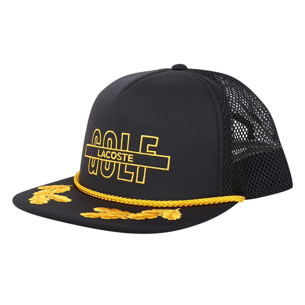 Miniatura Boné Lacoste Aba Reta Snapback Masculino Preto