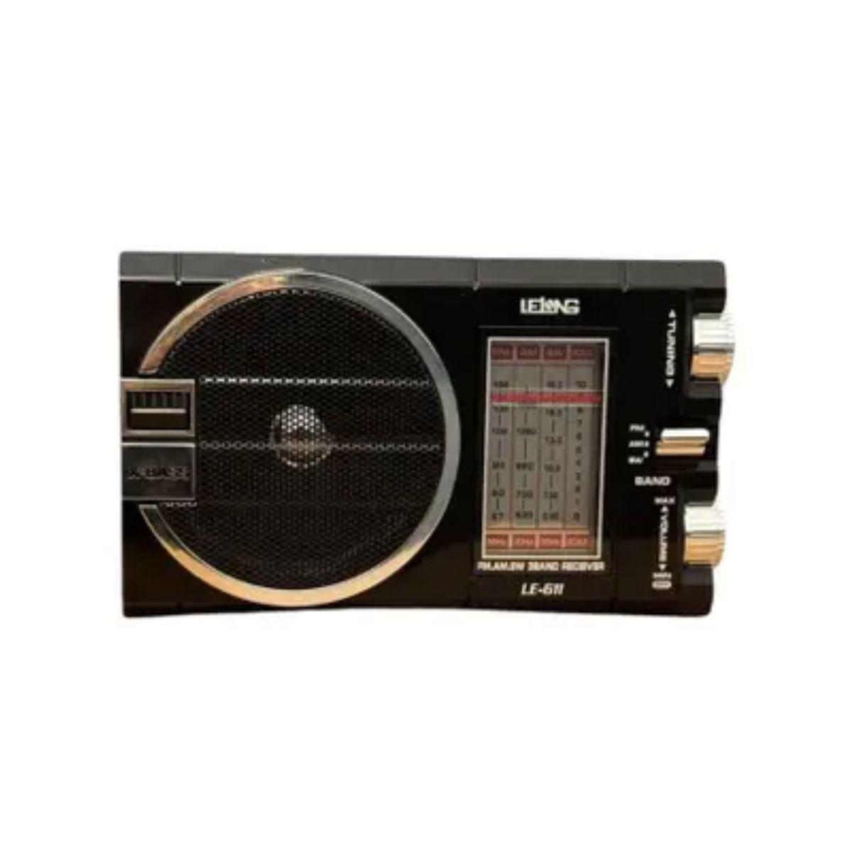 Miniatura Radio Fm Am Sw Portátil Analógico Bivolt Recarregável Le-611