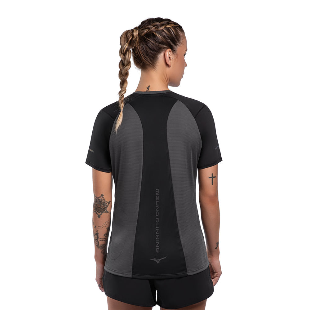 Miniatura Camiseta de Corrida Feminina Mizuno High G Cinza