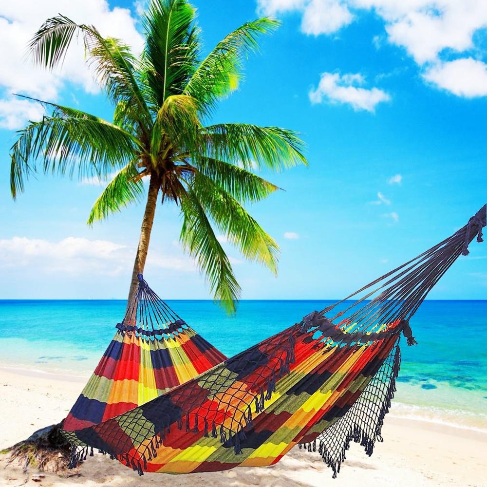 Miniatura Rede De Dormir Descanso 100% Algodão Colorida 390cm - Colorida - Caixa - Rede de descanso - Descanso - 150cm - Redes de dormir - Algodão - Colorido - 180kg - Cama