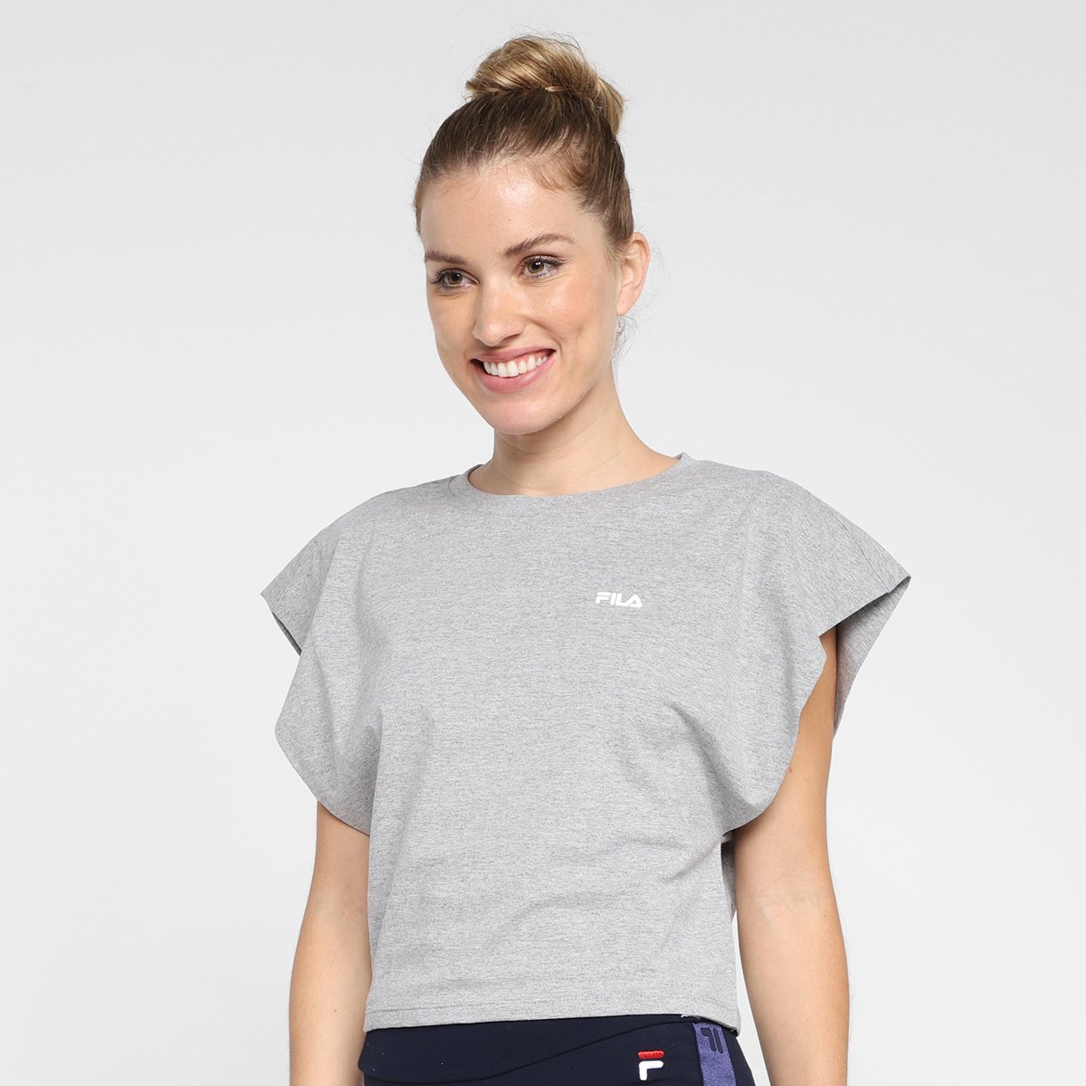 Miniatura Blusa Fila Dani Feminina Cinza - G