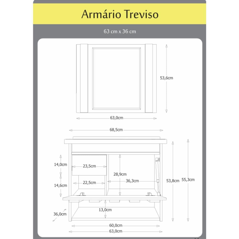 Miniatura Conjunto Gabinete de Banheiro Suspenso Ripado 1 Gaveta Interna com Espelheira e Cuba Gianduia