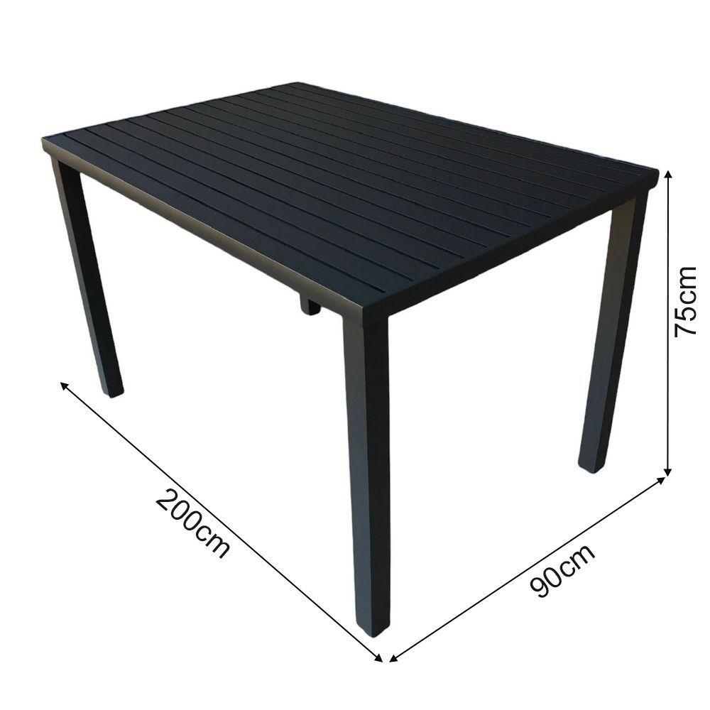 Conjunto Mesa Ripada Com 2 Bancos Ripados Alumínio 2.00x0.90m Marrom