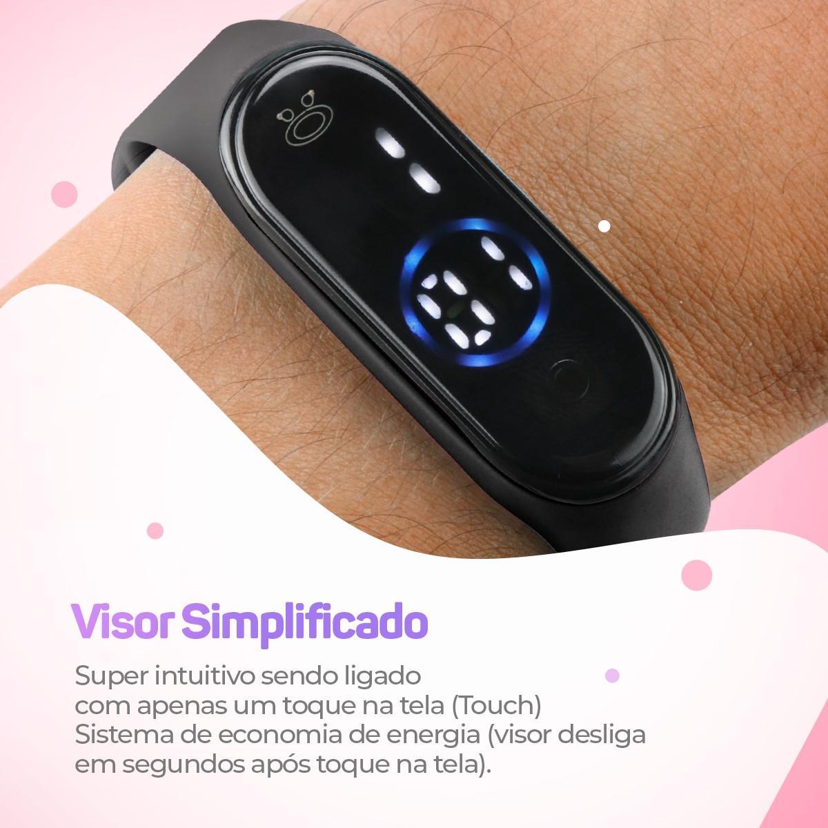 Relógio Feminino Digital Led Silicone Bracelete Orizom Maria