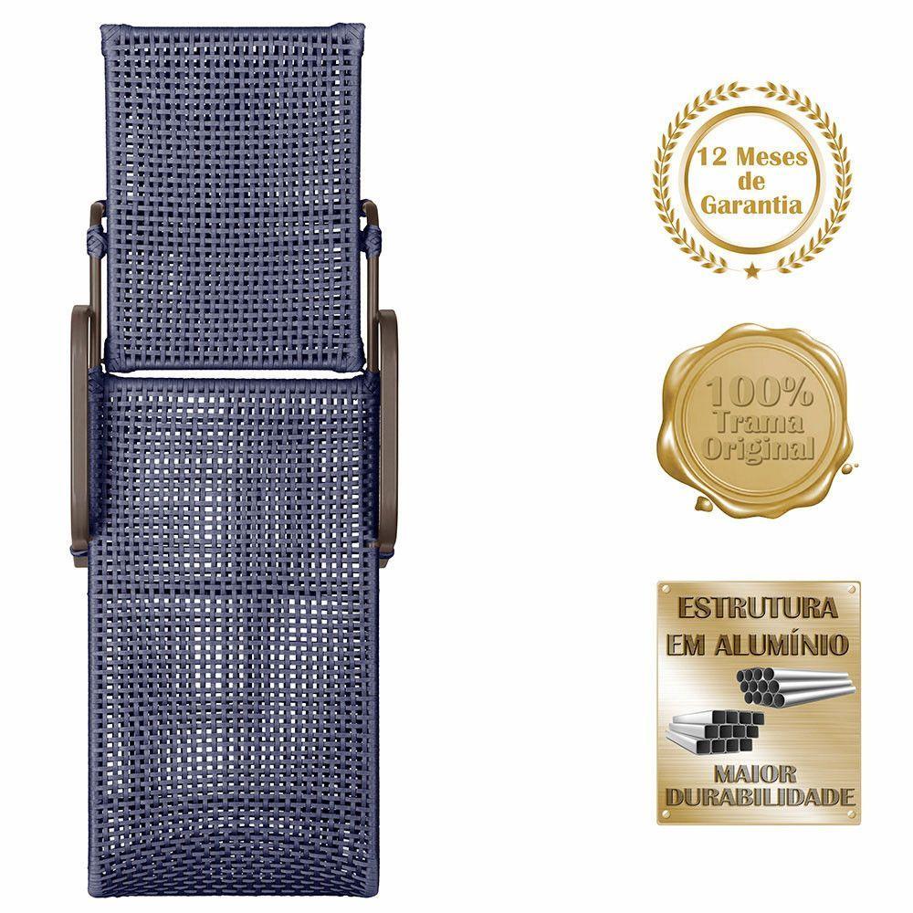 Miniatura Espreguiçadeira Catar Mesa Corda Náutica Piscina Trama Azul