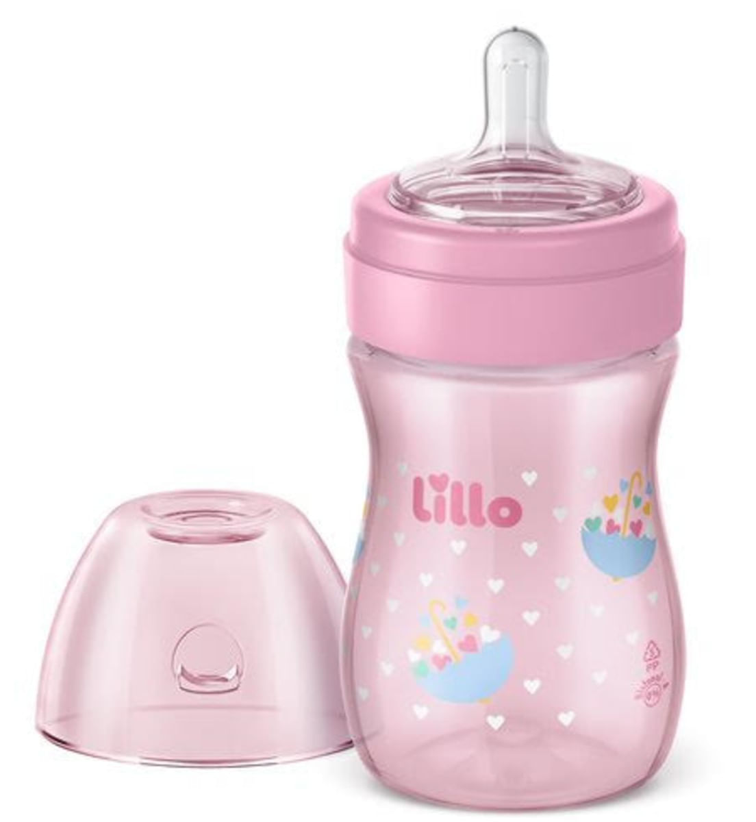Miniatura Kit de Mamadeira Primeiros Passos 50/150/240ml Rosa - Lillo