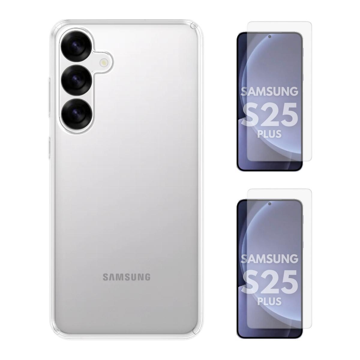 Miniatura Capa Capinha Silicone + 2 Películas Vidro Samsung S25 Plus