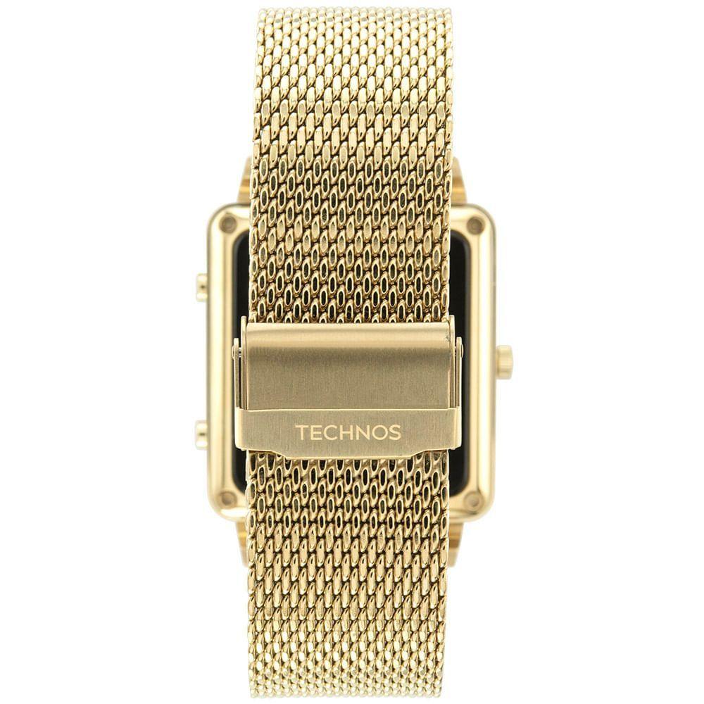 Miniatura Relógio Technos Masculino Curvas Digiana Dourado - 1s13cv-1p 1s13cv-1p