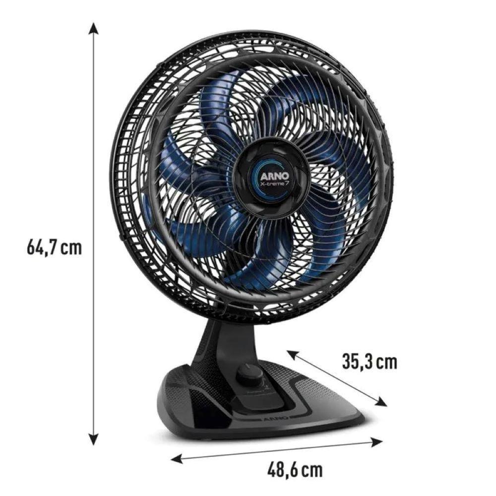 Miniatura Ventilador de Mesa Arno VE70 X-treme 40CM 7 Pás Preto e Azul 220V