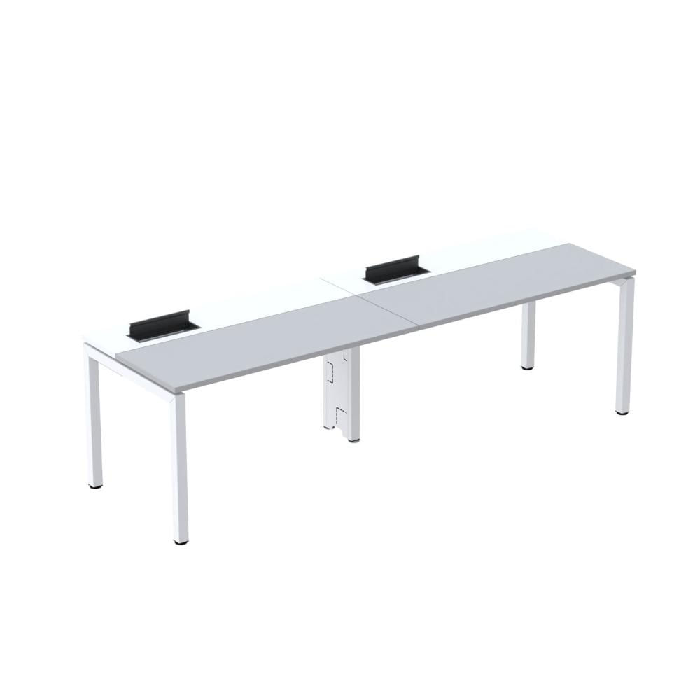 Miniatura Mesa Plataforma para Coworking para 2 Pessoas 120x792 Psc120 Cinza/Branco