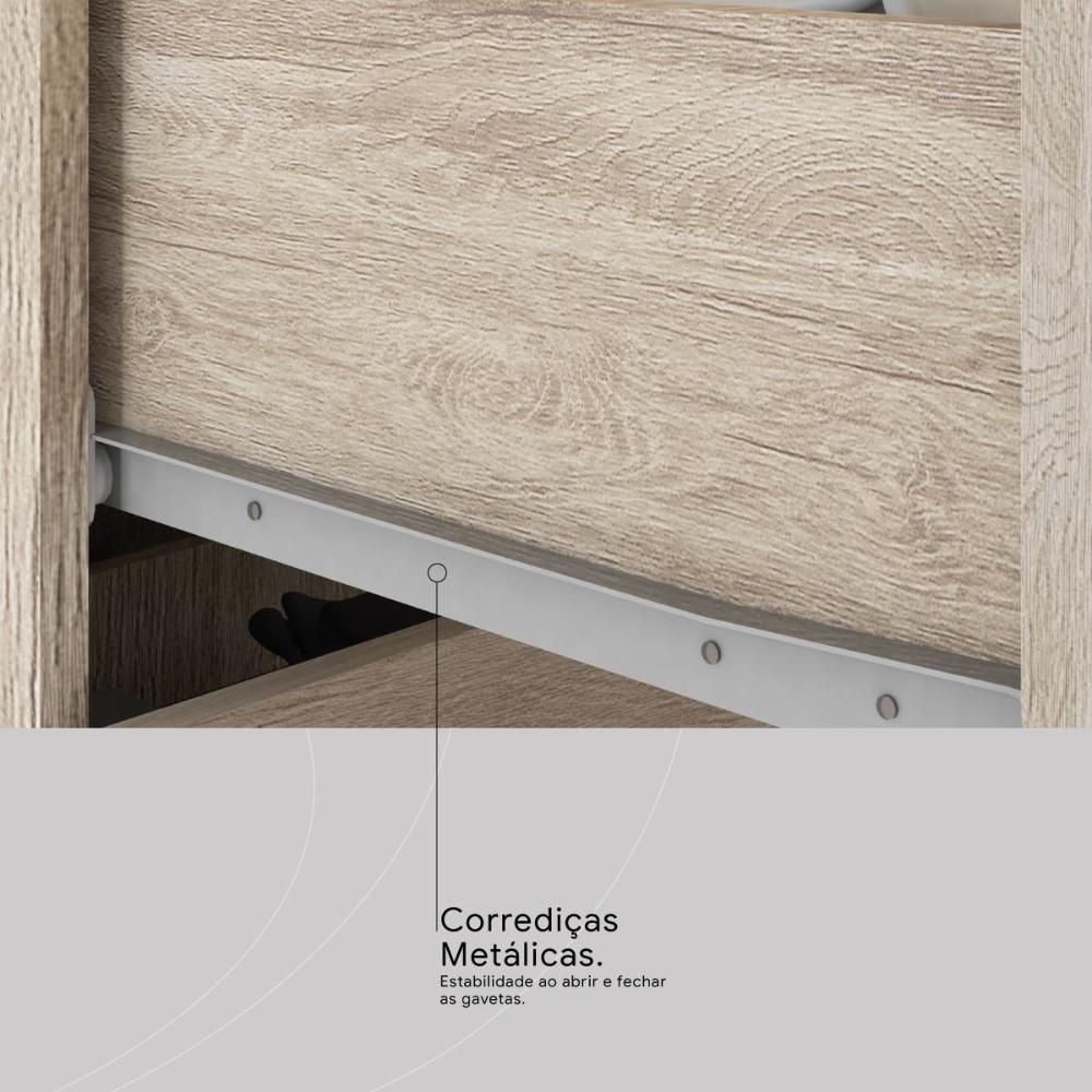 Armario De Cozinha 6 Portas 2 Gavetas Select Demobile Avena/Grafito