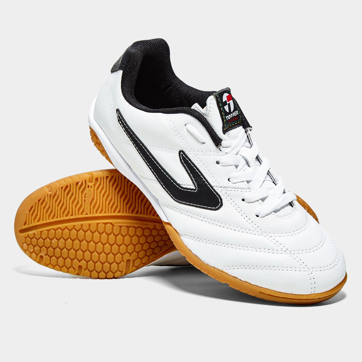 Miniatura Chuteira Futsal Topper Furia Unissex Branco+Preto - 37