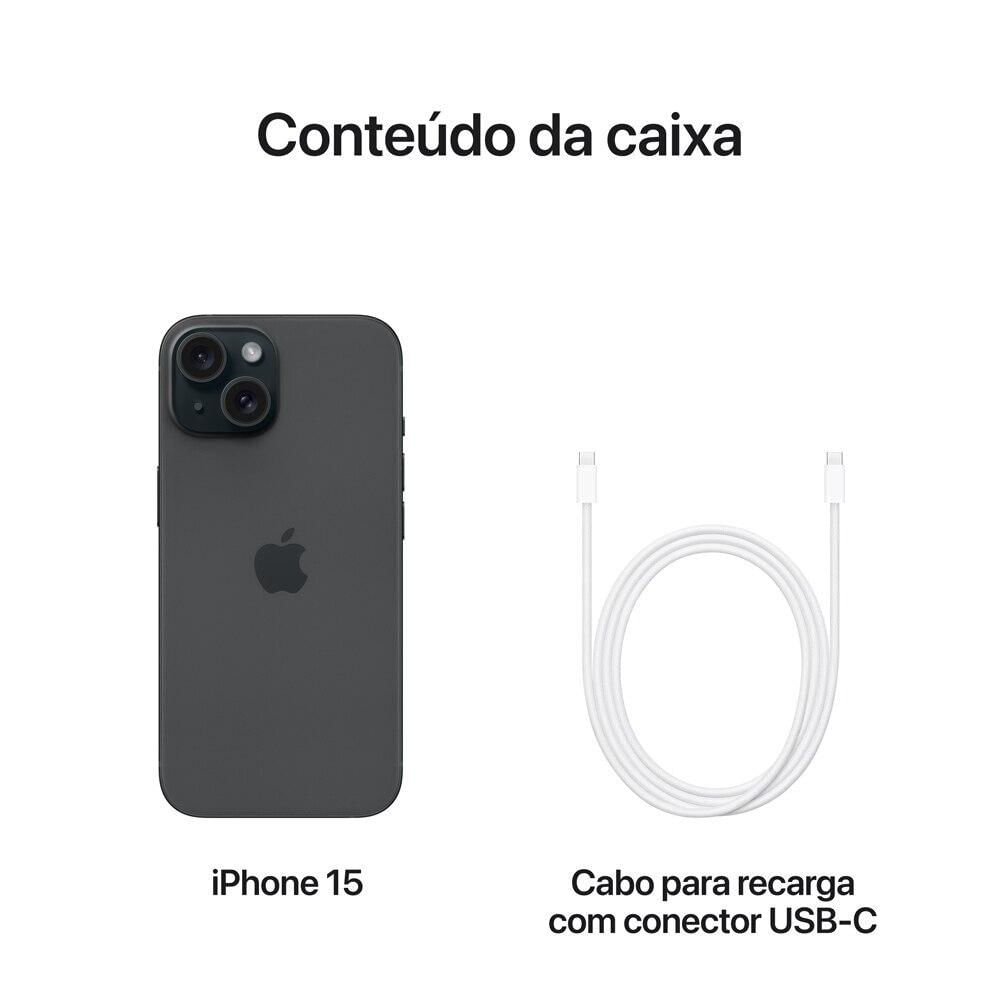 iPhone 15 Apple Preto, 256GB