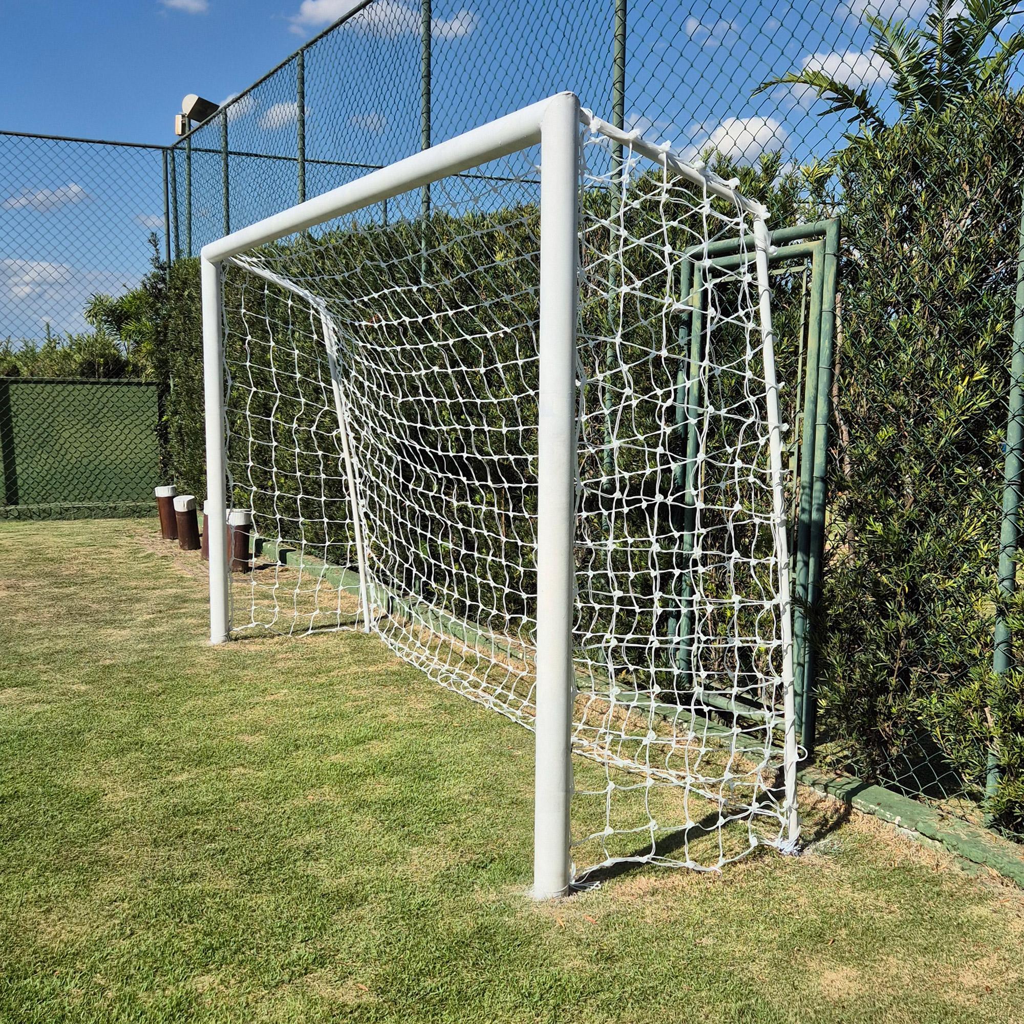 Miniatura Par De Rede Para Trave De Gol Society Suiço 5Mts Fio 8 Nylon