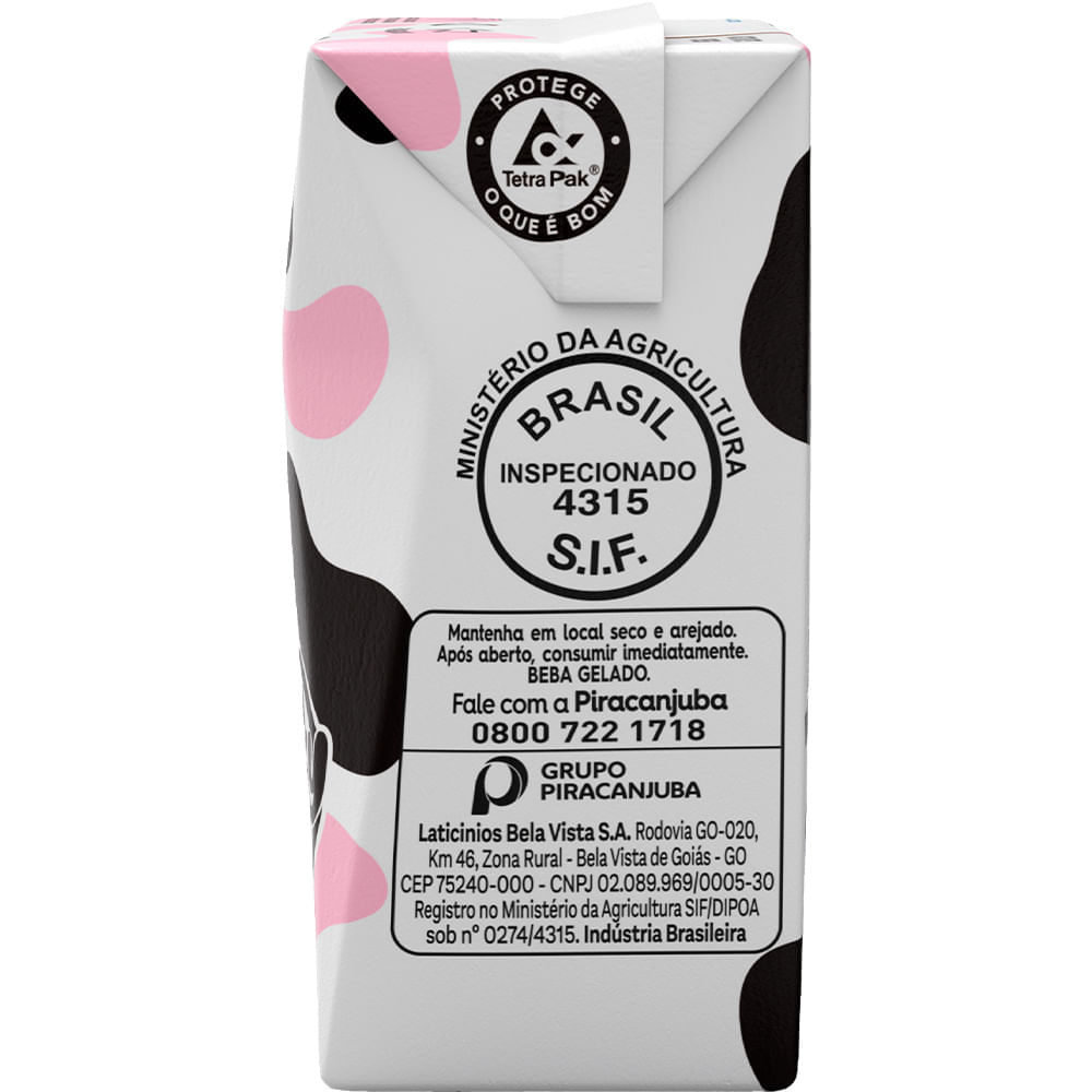 Miniatura Bebida Láctea Piracanjuba Pira kids Milk Moo Chicletin Sabor Groselha 200ml