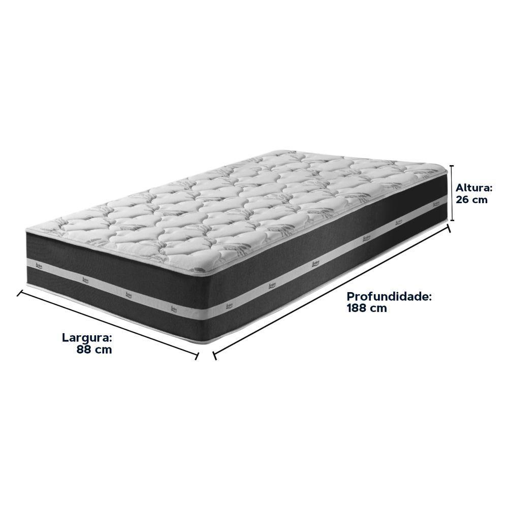 Miniatura Cama Box Baú Preto E Colchão Classic Preto Molas Ensacadas Solteiro Anjos
