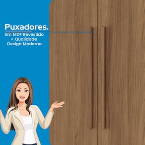 Guarda-Roupa Solteiro Santos Andirá Sarandi com 4 Portas, 2 Gavetas e 4 Prateleiras - 130cm de largura Jatoba