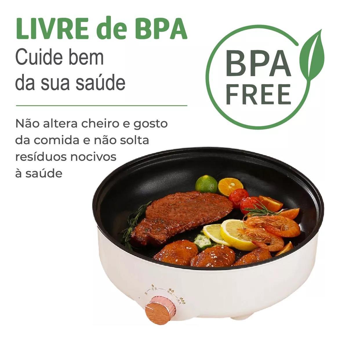 Miniatura Panela Elétrica Portátil Grill Antiaderente Grande 26Cm 600W