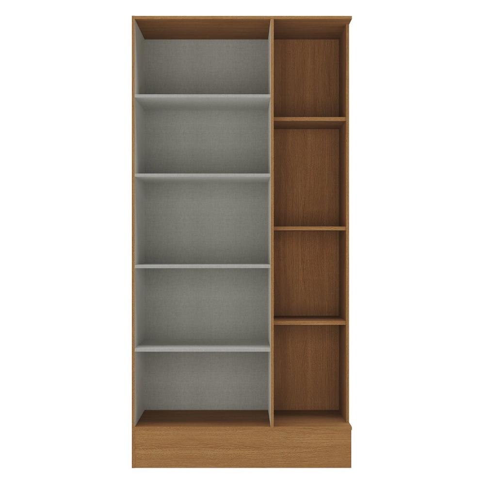 Miniatura Armário Multiuso 1 Porta 7 Prateleiras Espresso Móveis Cinamomo/Chumbo