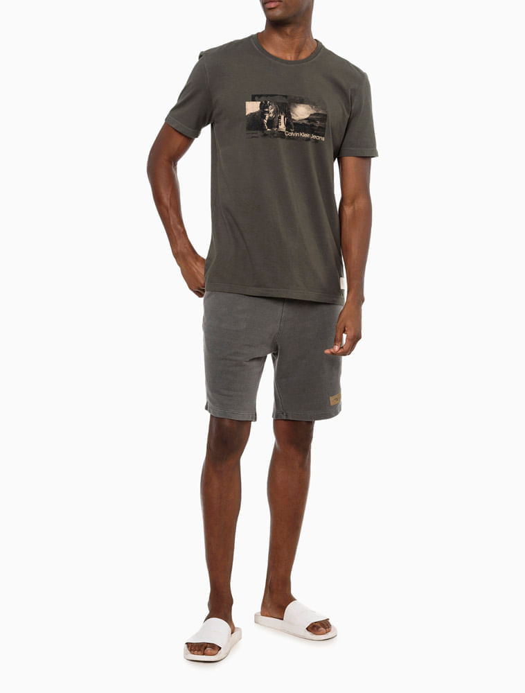 Miniatura Bermuda Moletom Ckj Masc Etq Vintage - Chumbo Bermuda Moletom Ckj Masc Etq Vintage Chumbo g