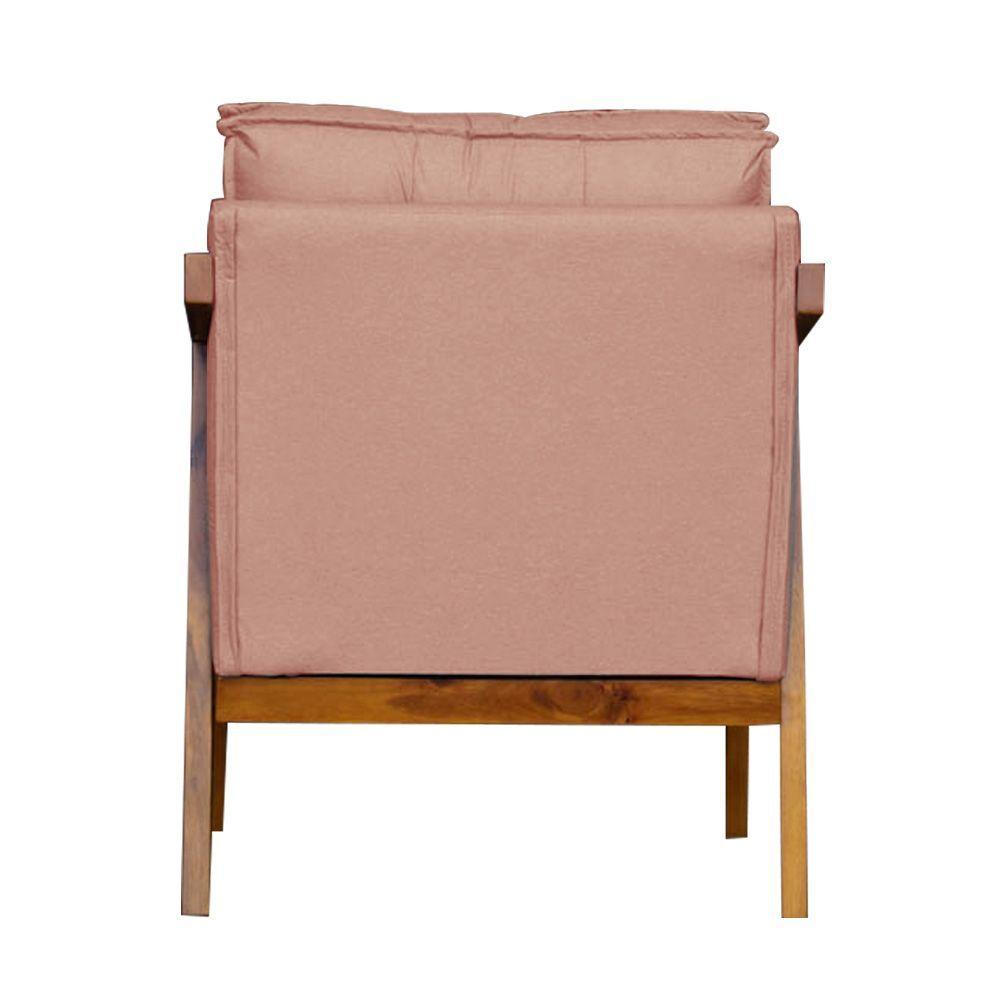 Miniatura Poltrona Cadeira Vitoria Base Reforçada - Linho Rose