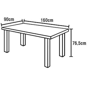 Miniatura Mesa de Jantar Retangular Aço Nobre Cláudia com 160cm de largura