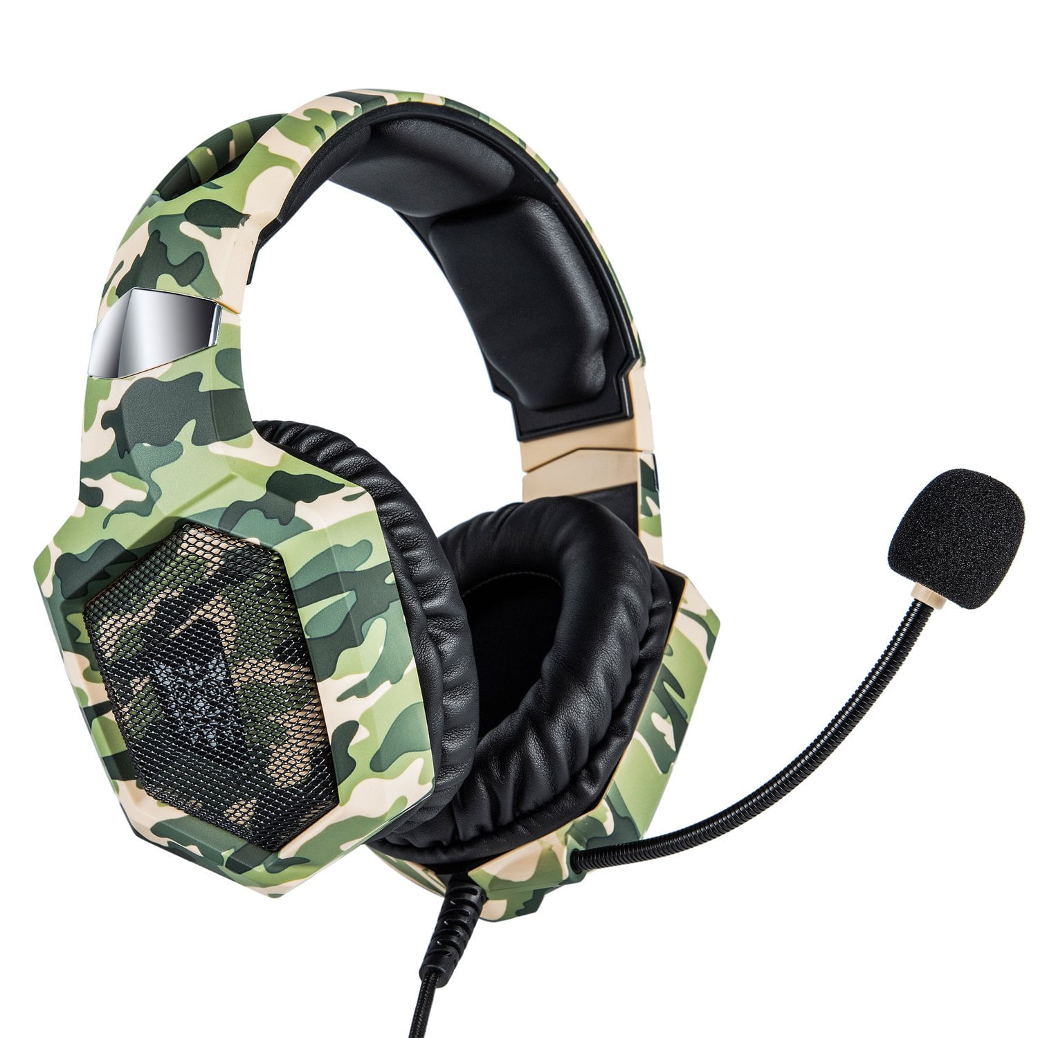 Miniatura Fone Ouvido Game Headset LED Onikuma K8 RGB Jogos Xbox Ps4 Camuflado Verde - Onikuma - K8