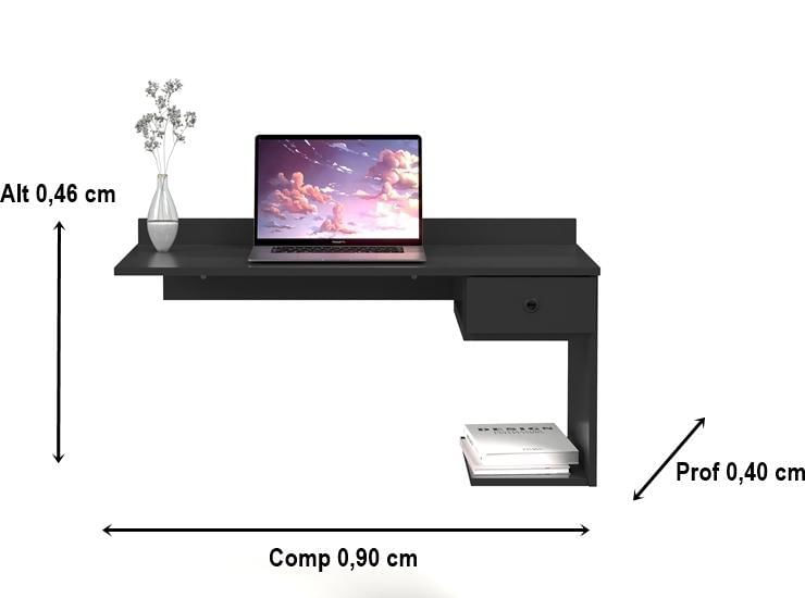 Miniatura Escrivaninha Suspensa Gaveta Luxo Elen Cores Comprar Moveis