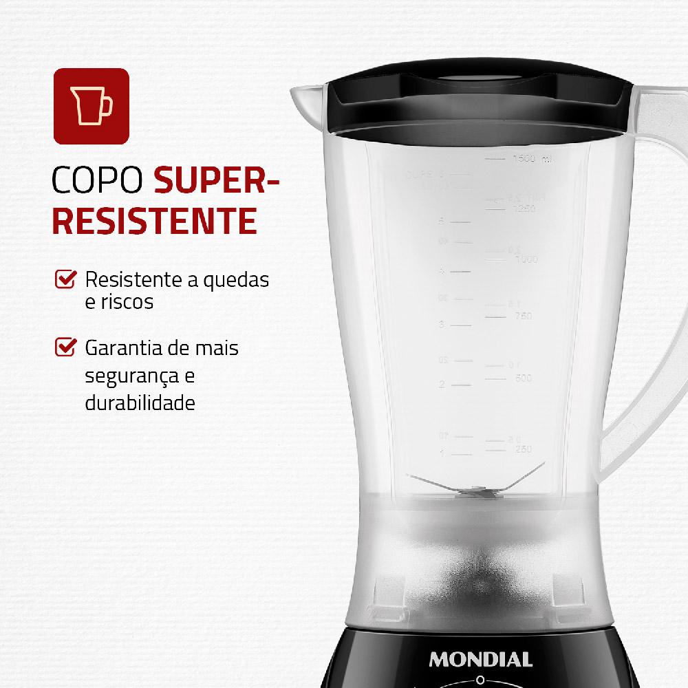 Miniatura Liquidificador Mondial L550 Preto 127V Preto - 127V