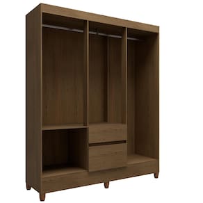 Miniatura Guarda-Roupa Casal Bartira New Brusque 6 Portas 2 Gavetas Pintura UV Avelã