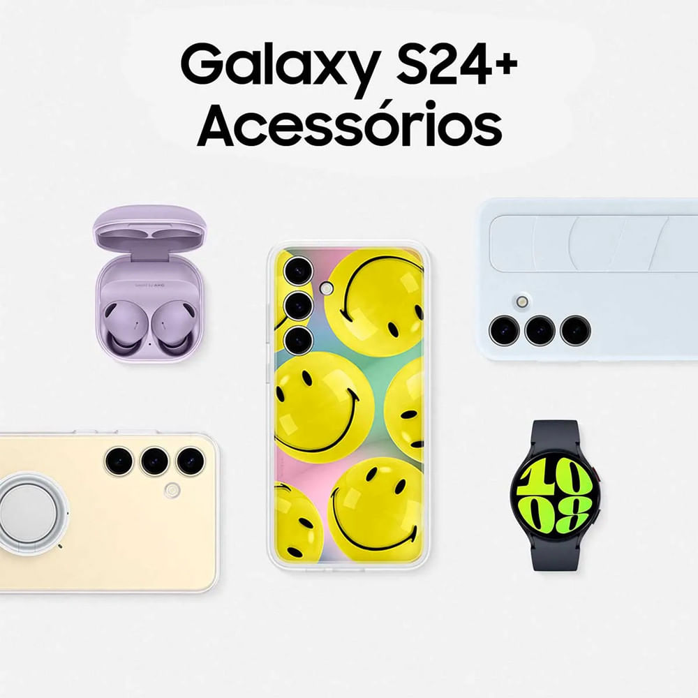 Smartphone Samsung Galaxy S24+ 512GB 5G 6,7 12GB RAM Câmera Tripla 50MP Selfie 12MP Dual Chip Android 14 Violeta