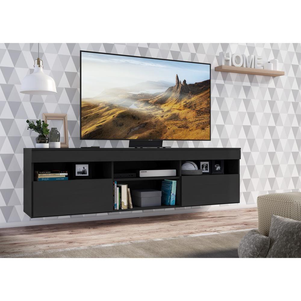 Rack Suspenso Para Tv Até 65´´ Fg3326 Com 2 Portas Preto